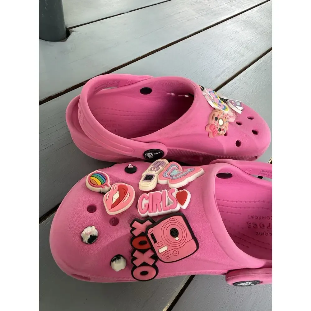 Crocs Classic Clog Kids Pink Shoes Size C10 Lightweight Comfort Slip On Sandals
